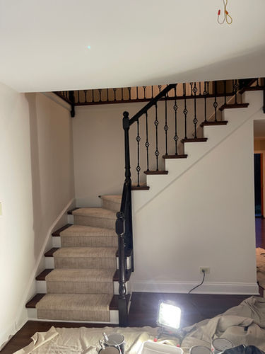 Repainted stairwell after