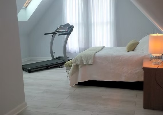 Finished attic remodel by I'Art, North Shore painters specializing in drywall, paint, and flooring